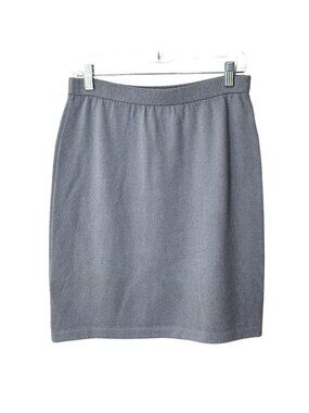 St. John Collection Marie Gray Women Size 8 Santana Knit Skirt Pull-On Blue Gray